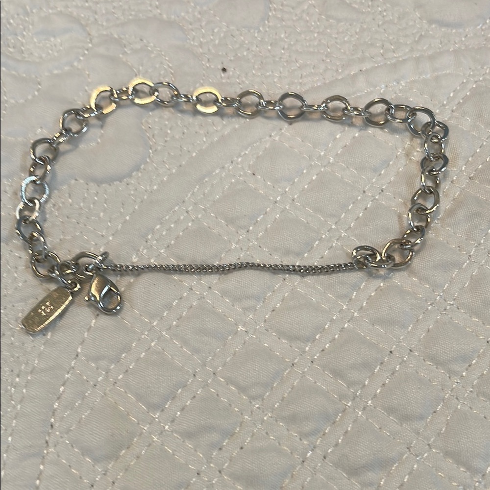 James Avery, Forge link charm bracelet, Avery logo , sterling silver